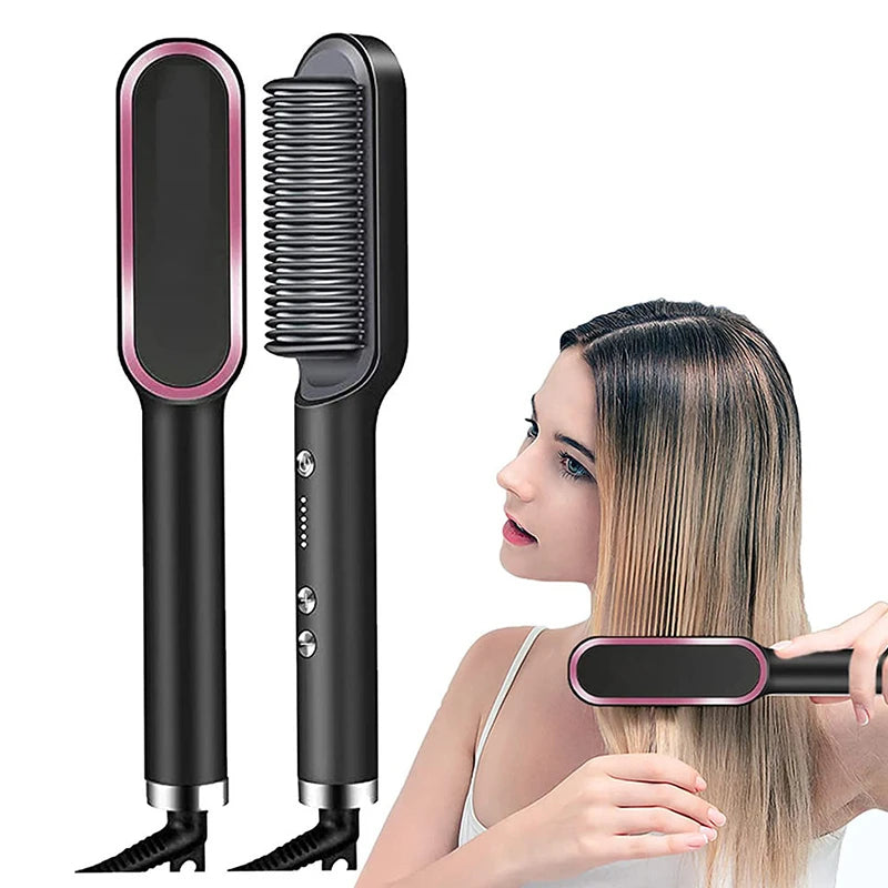 Escova de cabelo elétrica aquecimento pentear para bivolt alisado