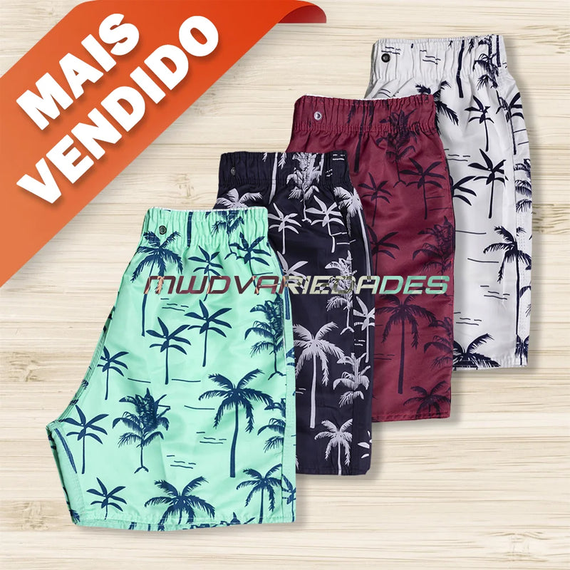 Kit 3 Short Praia Masculino Tactel Generico Piscina Academia Esporte Moda Verão