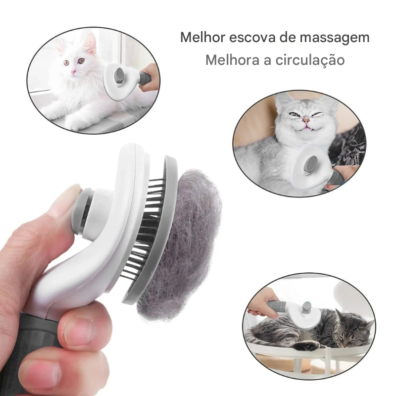 Escova pratica para cães e gatos, pente autolimpante, removedor de pelos