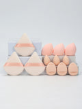 12-Piece All-Purpose Makeup Sponge Set, Made of 3 Loose Powder Puffs, 3 Mini Air Cushion Puffs, 3 Beauty Eggs and 3 Mini Beauty